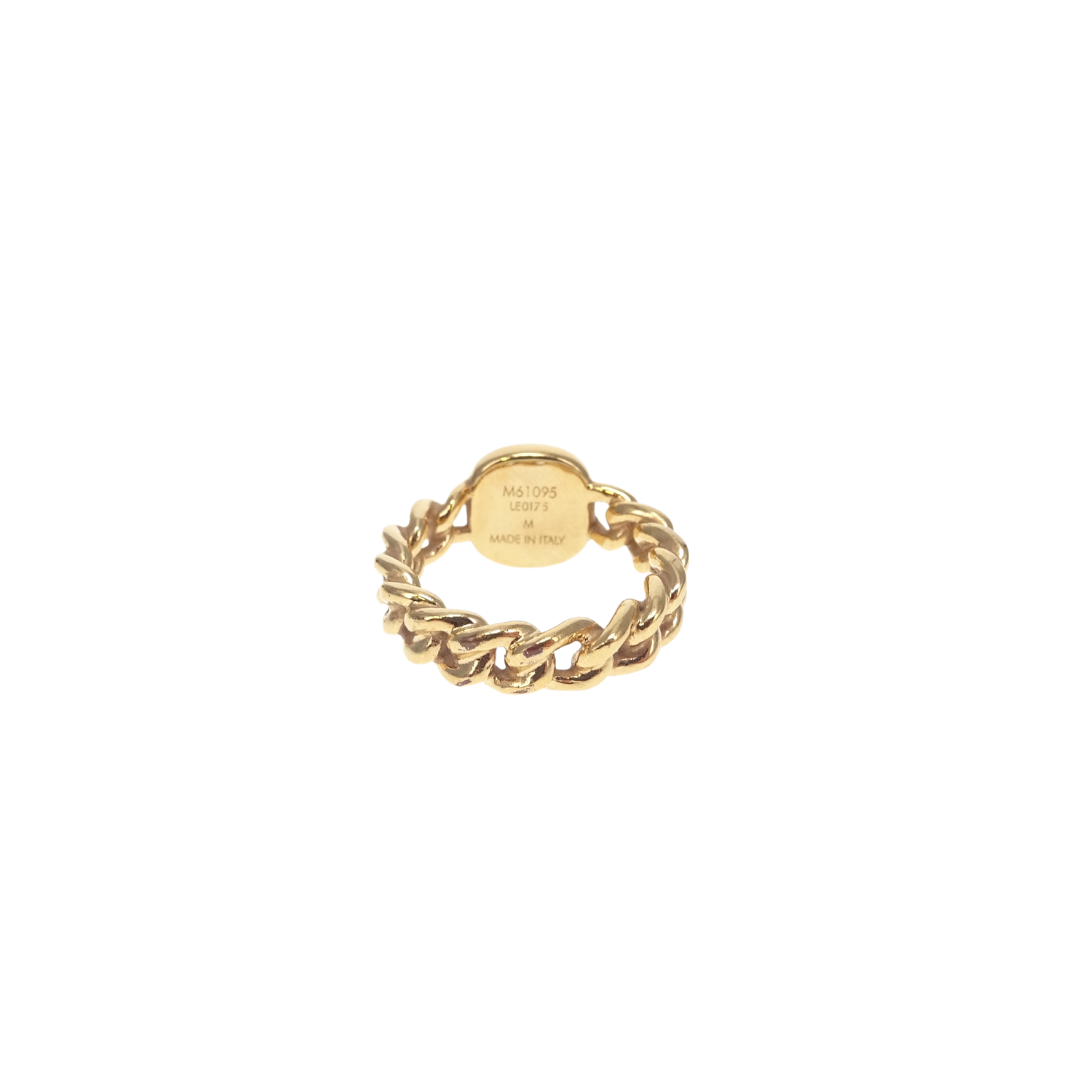 Louis Vuitton Gold and Silver Tone ID Chain Ring (M - size 54)