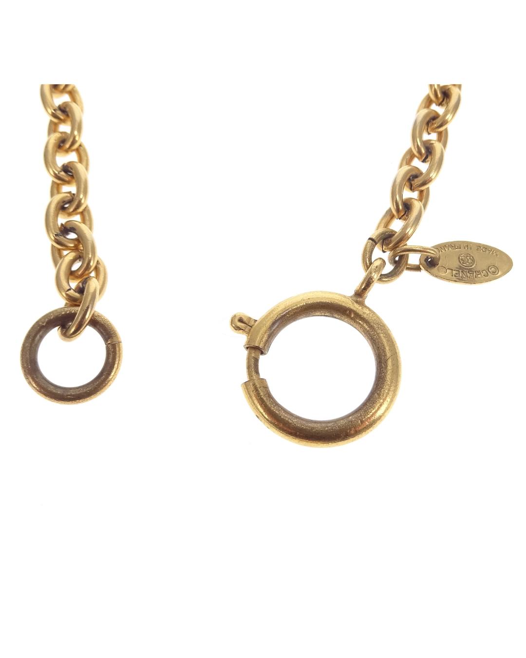 Chanel Vintage Goldtone CC Springring Clasp Necklace