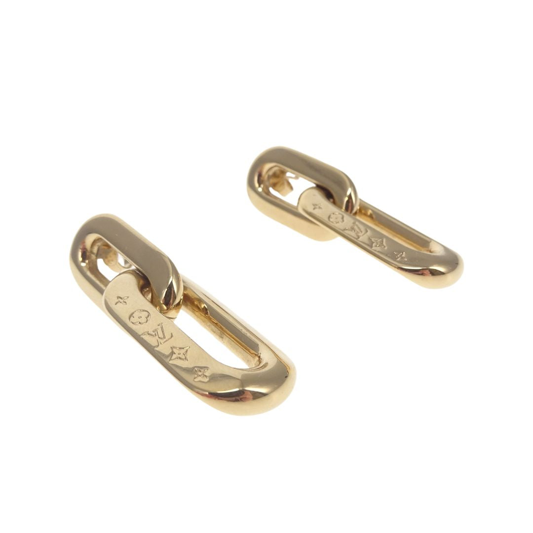 Louis Vuitton LV Edge Double Earrings Gold Tone RRP €520