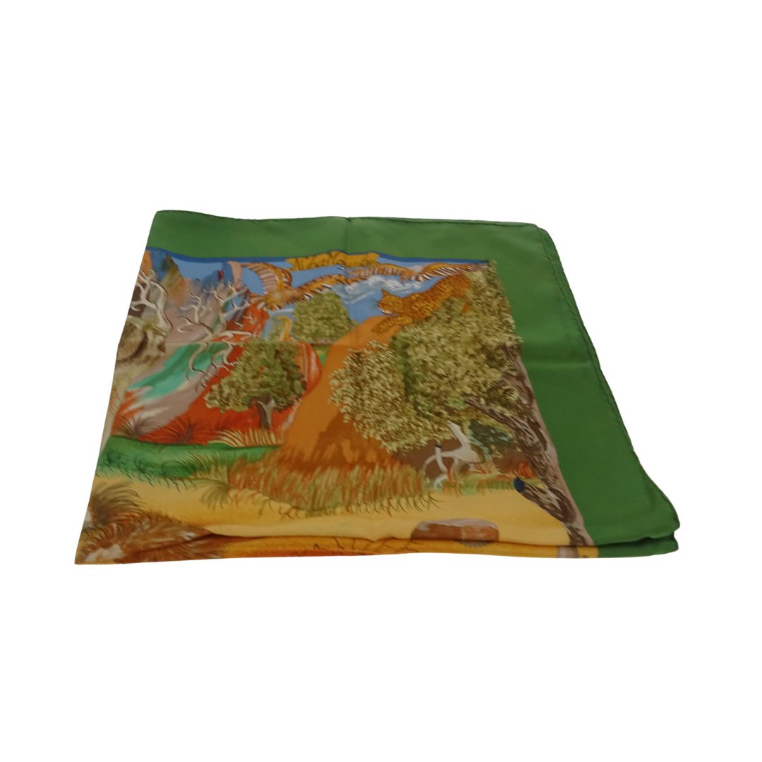 Hermes 100% Silk Nuba Mountain 90 x 90 Scarf