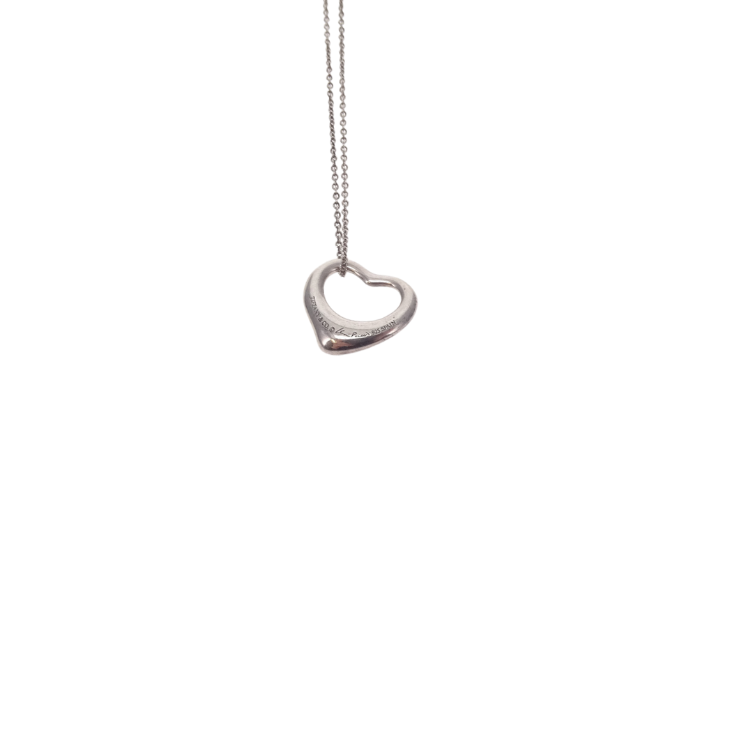 Tiffany & Co Elsa Peretti Sterling Silver Open Heart Necklace 16mm