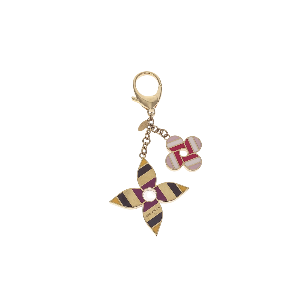 Louis Vuitton Gold & Multicolor Blooming Flowers Bag Charm