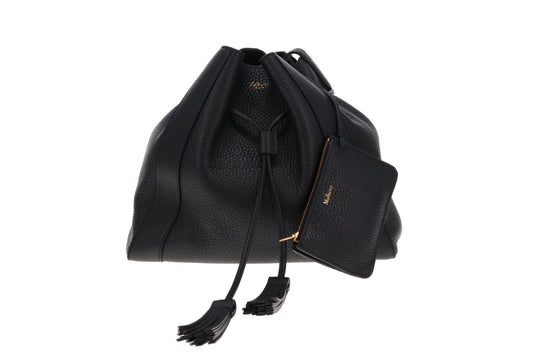 Mulberry Black Leather Millie Drawstring Shoulder Bag