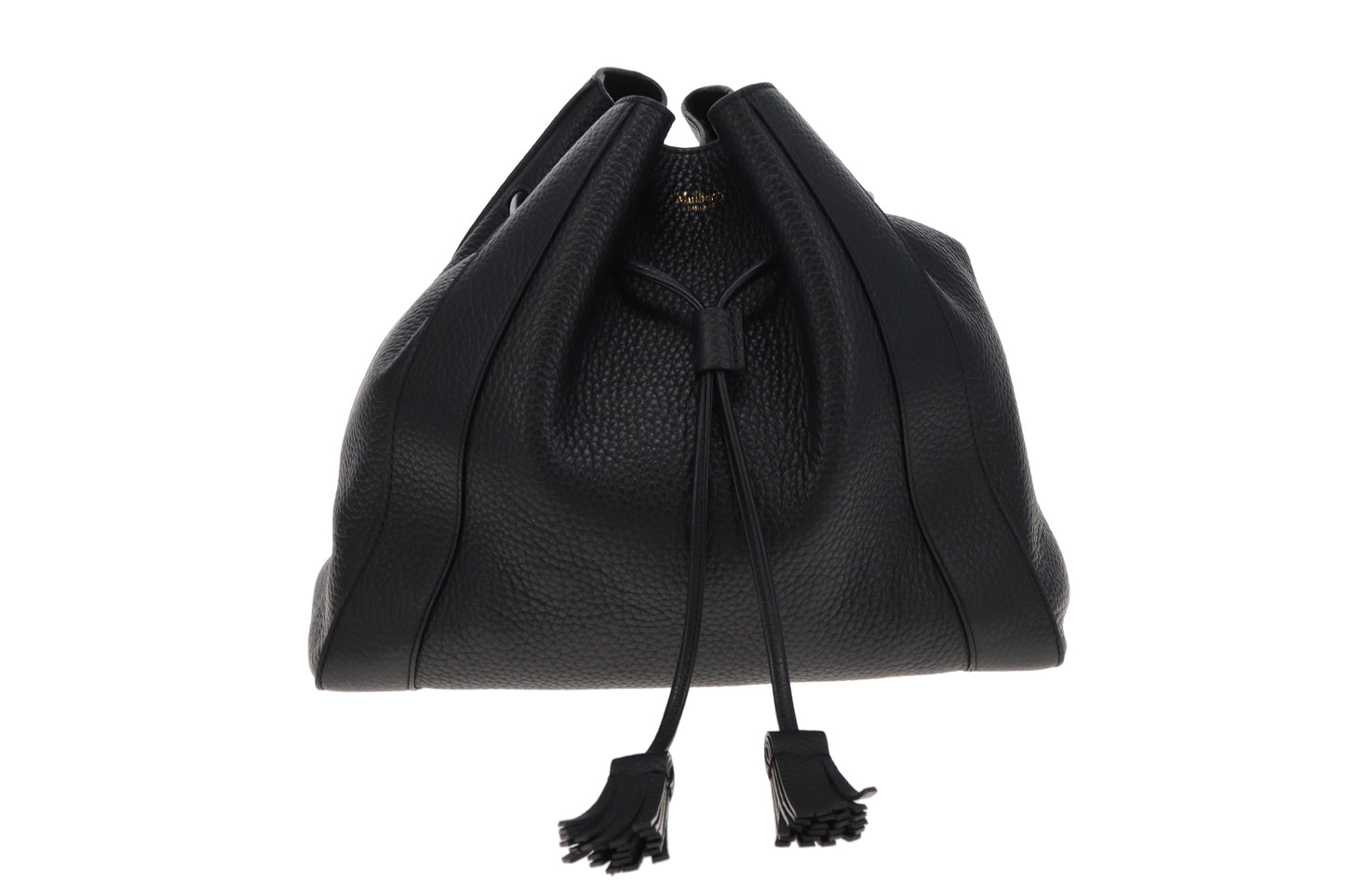 Mulberry Black Leather Millie Drawstring Shoulder Bag