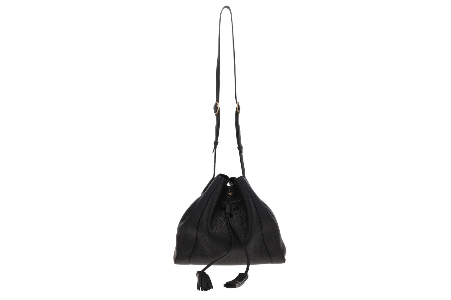 Mulberry Black Leather Millie Drawstring Shoulder Bag