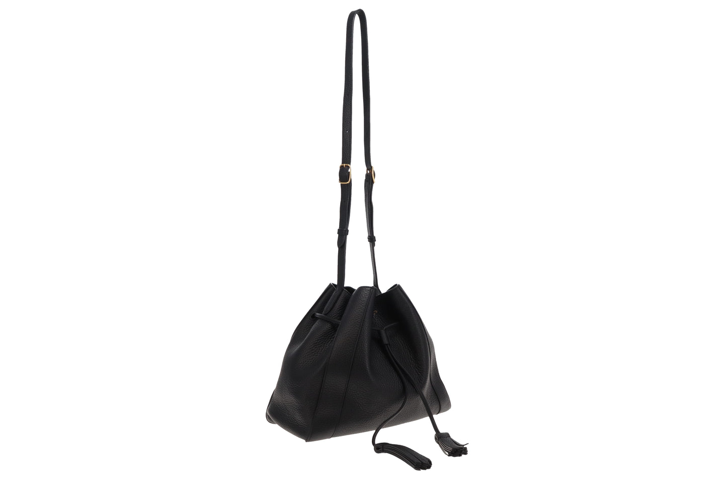 Mulberry Black Leather Millie Drawstring Shoulder Bag