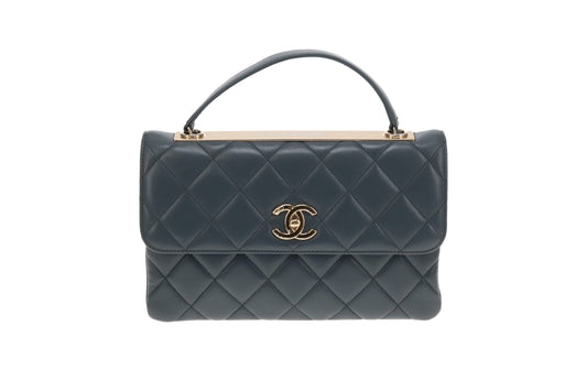 Chanel Blue Grey Leather Trendy Flap Bag 2018/19