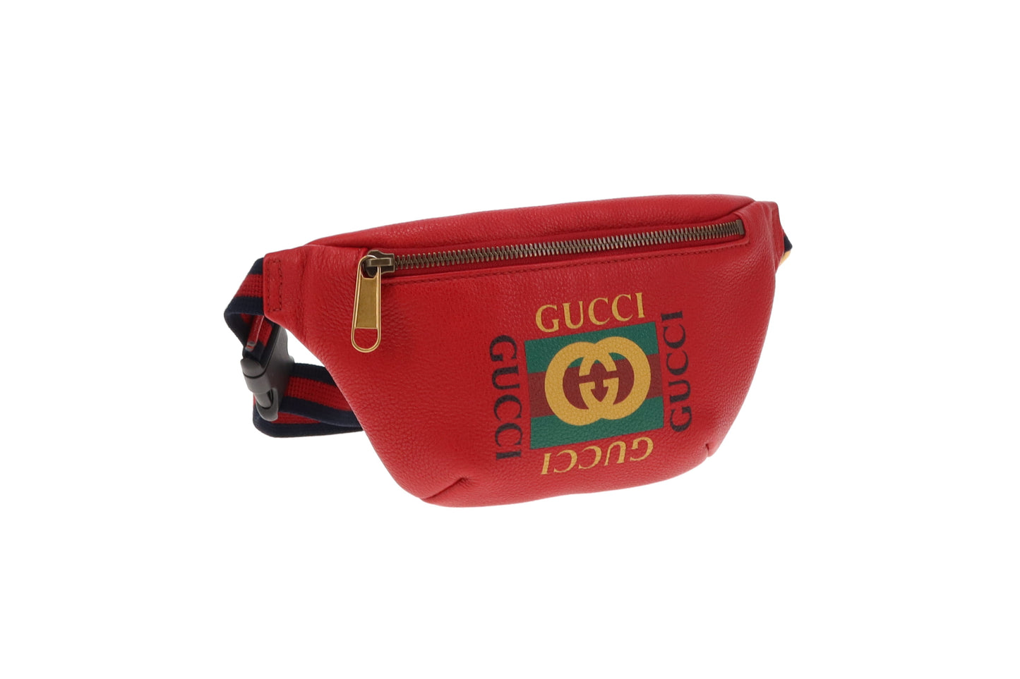 Gucci Red Leather Small Logo Waist Bag