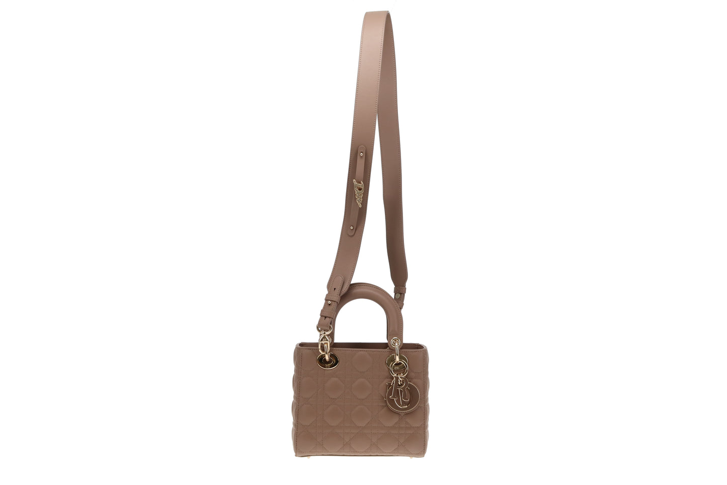 Dior Lambskin My Abc Lady Dior Small With Gold Hardware Taupe