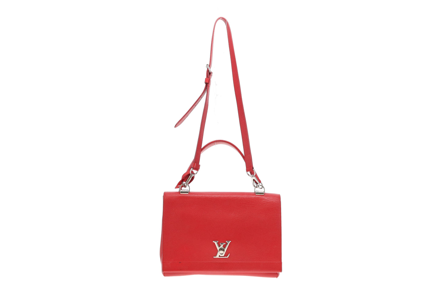 Louis Vuitton Red Leather Lockme II Top Handle FL2116 - 2016