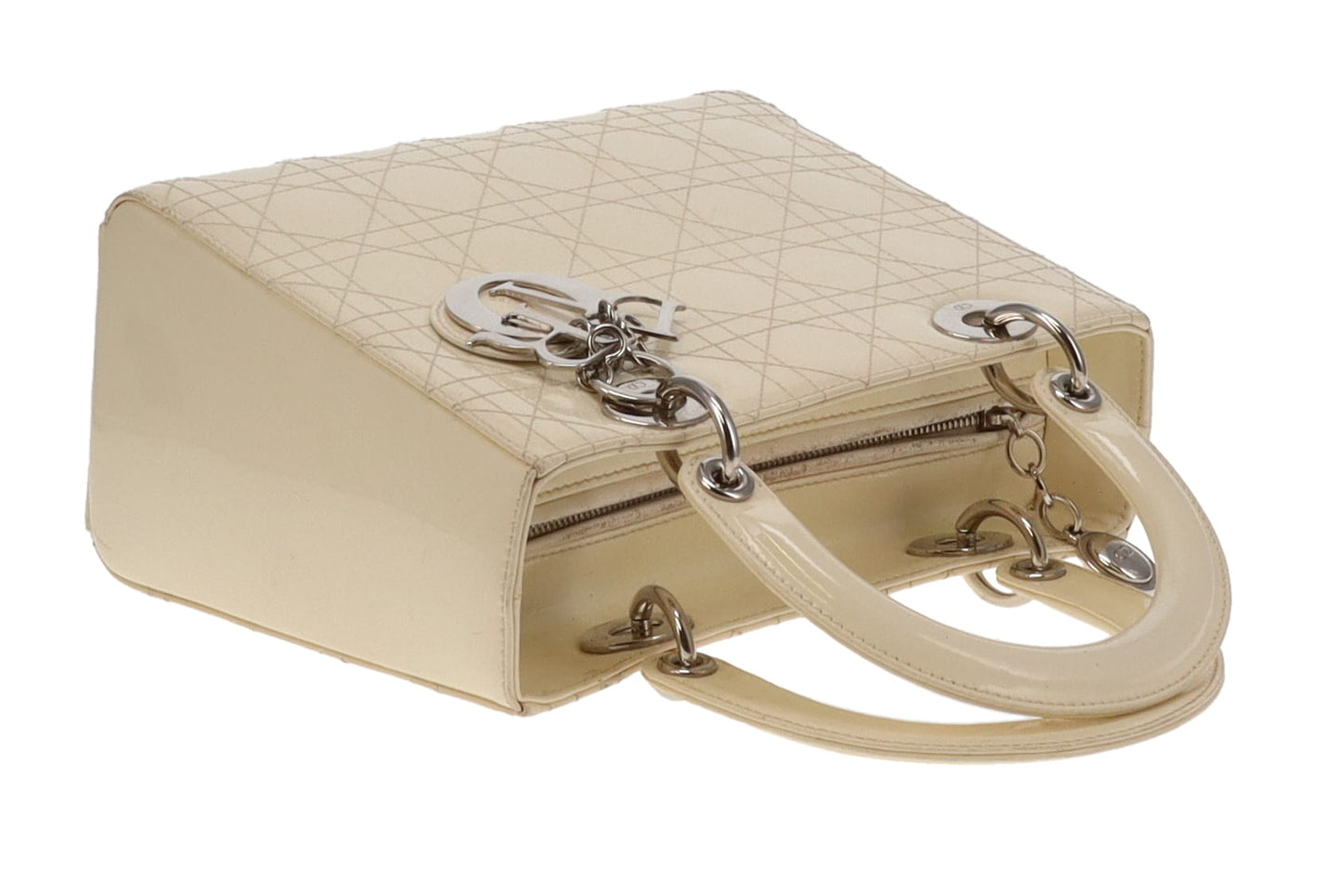 Christian Dior Vintage Pearl White Patent Lady Dior 2006