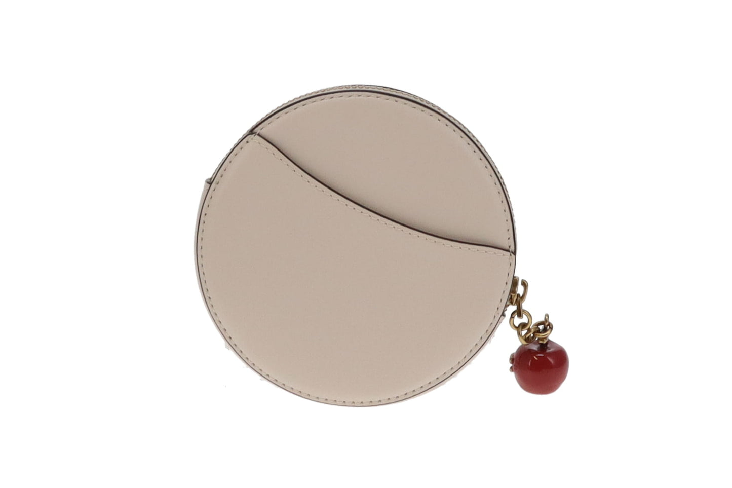 Coach Chalk Leather Apple Zipper Round Coin Purse