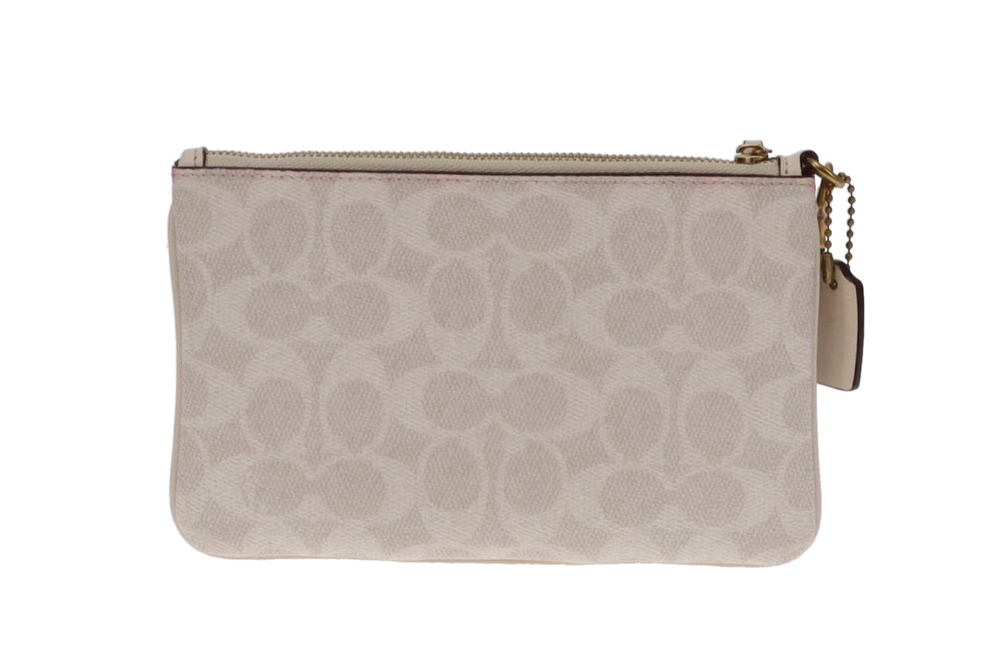 Coach Chalk Leather and Signature Canvas Wristlet