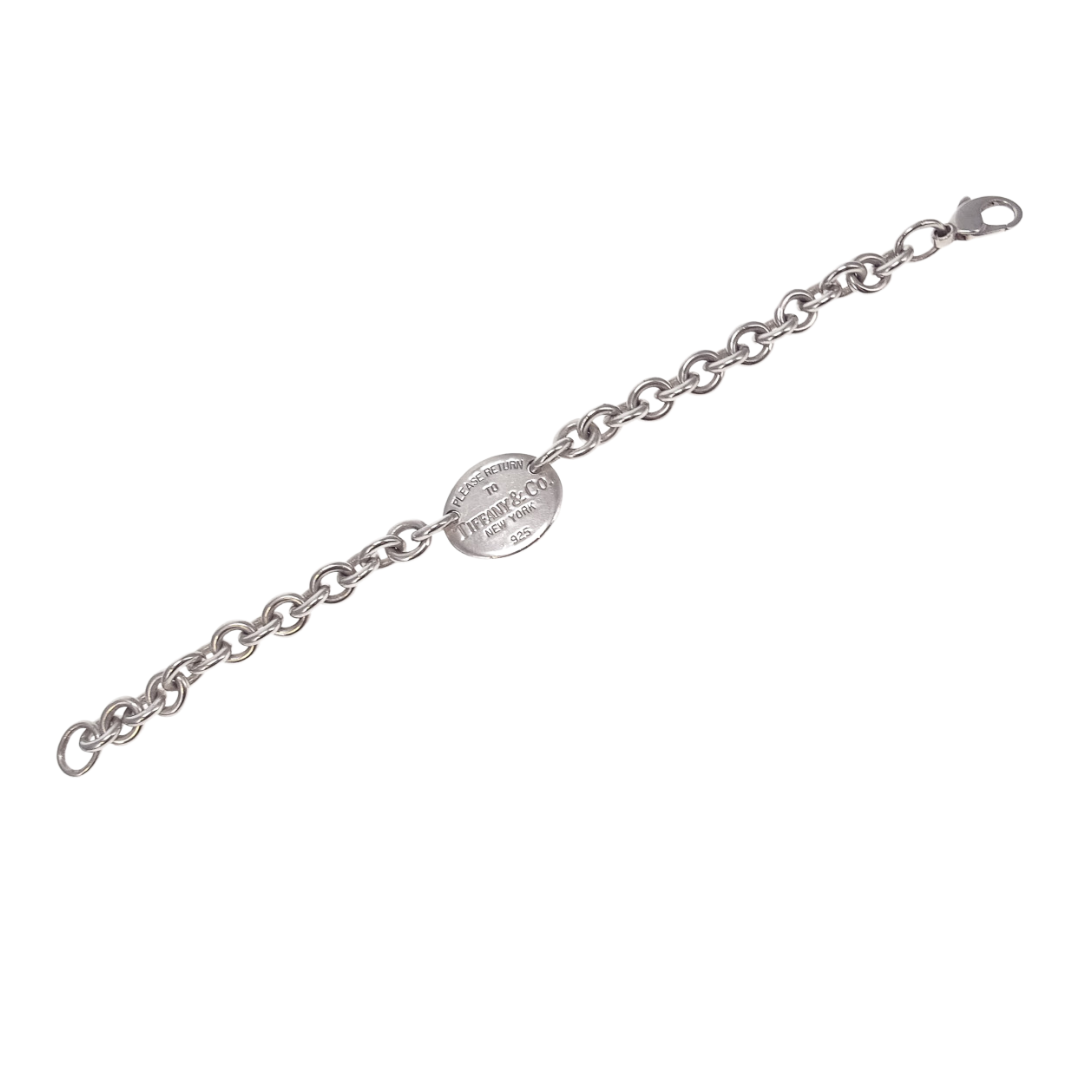 Tiffany & Co Sterling Silver RTT Oval Tag Bracelet