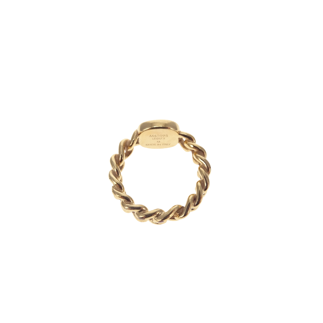 Louis Vuitton Gold and Silver Tone ID Chain Ring (M - size 54)