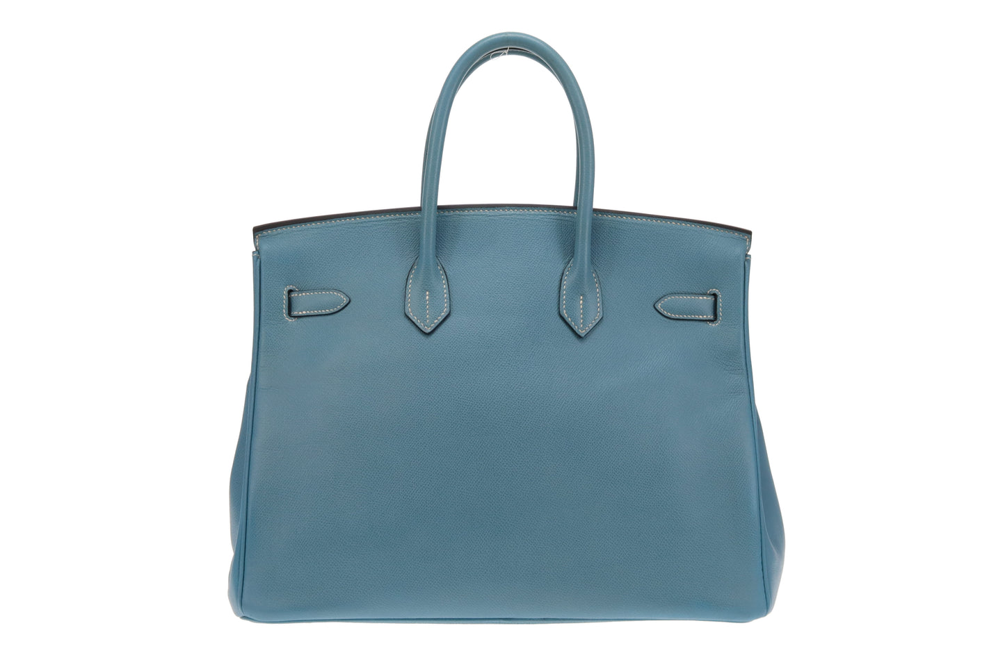 Hermes Birkin 35 Bleu Jean Epsom Retourne Palladium Hardware 2006