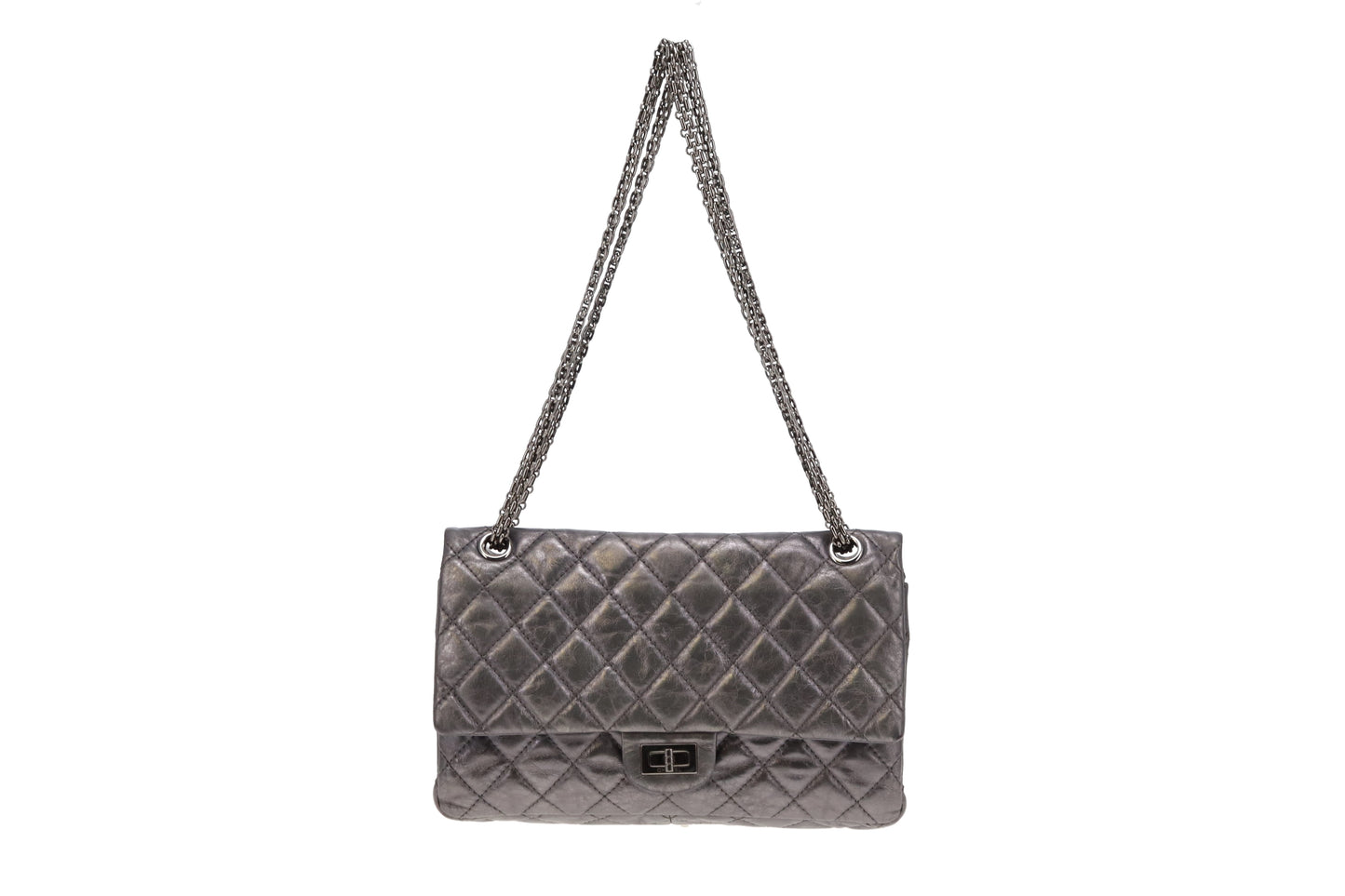 Chanel 2008 Metallic Dark Grey 2.55 Reissue