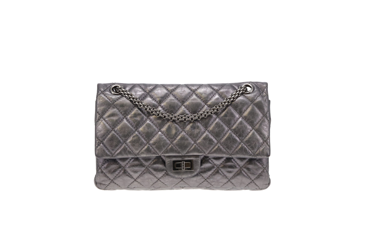 Chanel 2008 Metallic Dark Grey 2.55 Reissue