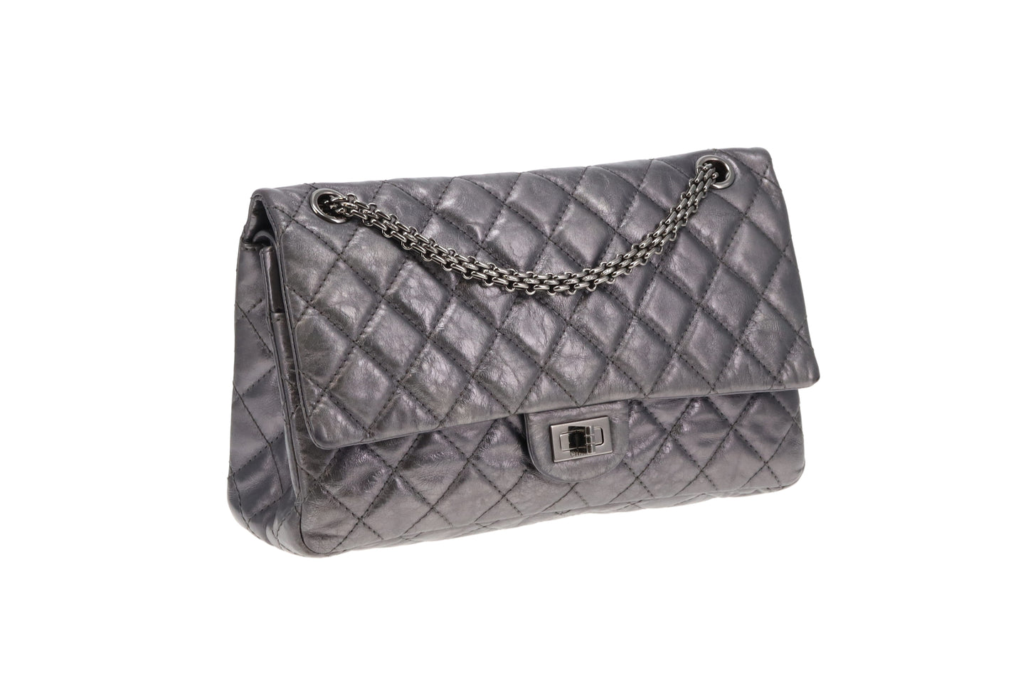 Chanel 2008 Metallic Dark Grey 2.55 Reissue