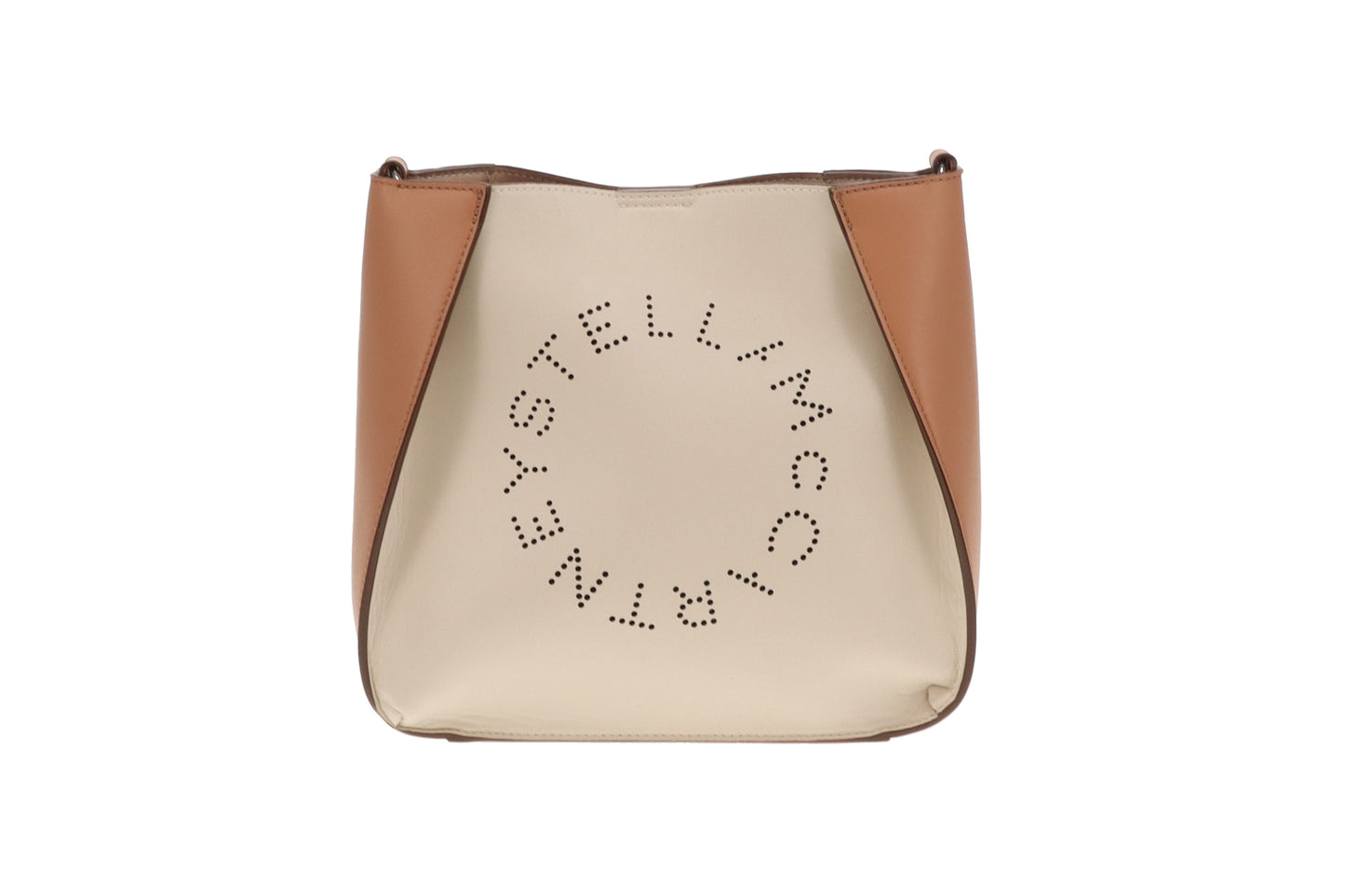 Stella McCartney Neutral Two Tone  Faux Leather Crossbody Bag