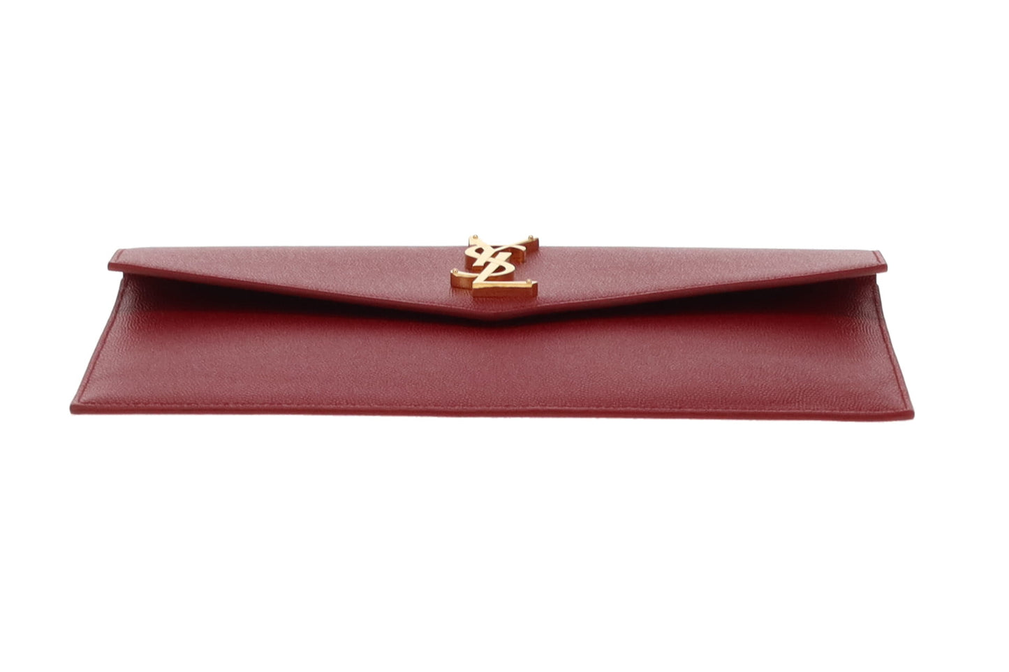 Saint Laurent Red Grain De Poudre Uptown Pouch