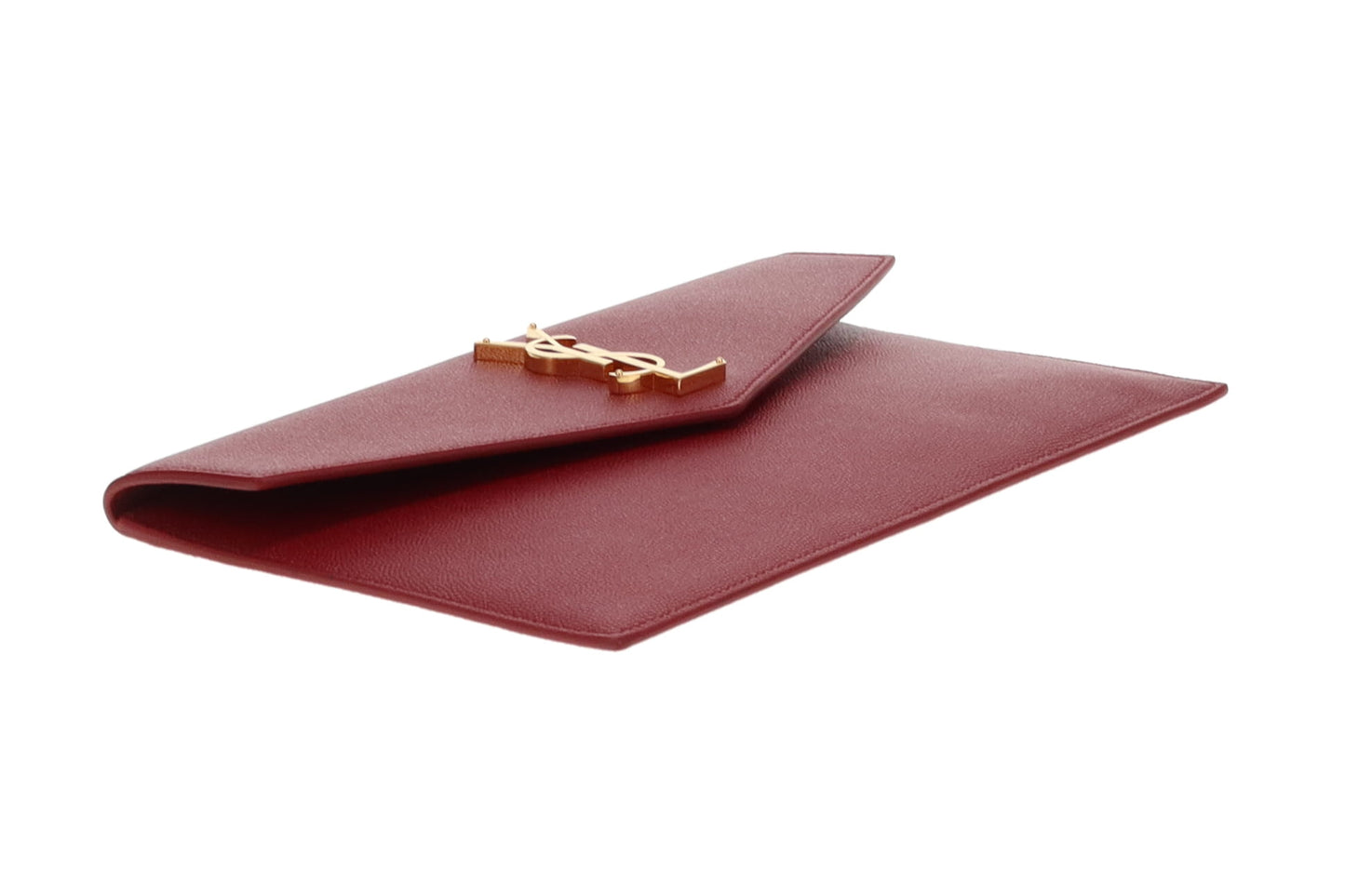 Saint Laurent Red Grain De Poudre Uptown Pouch