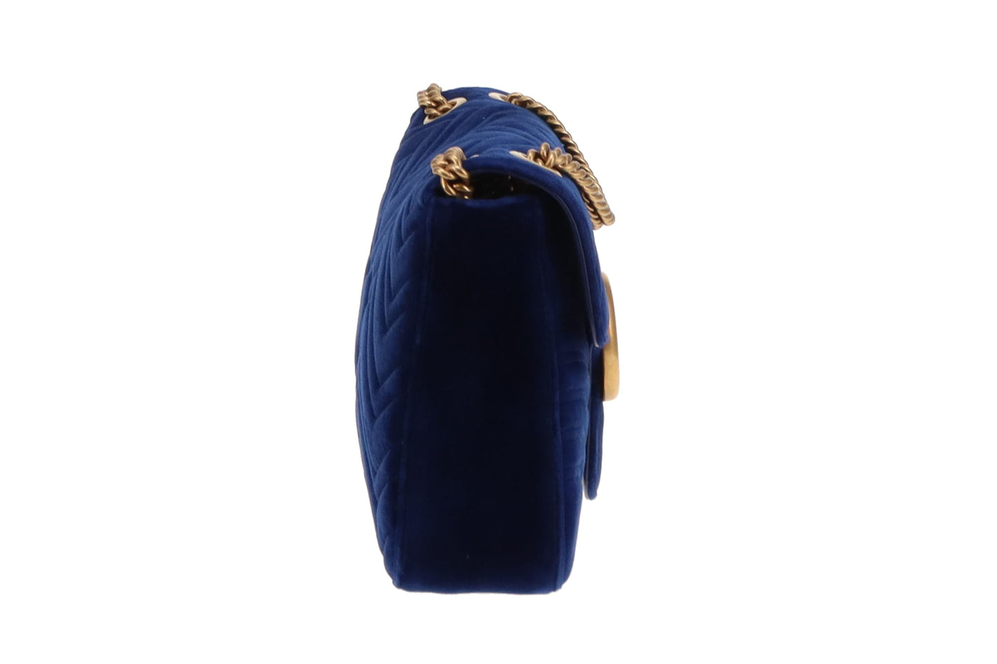 Gucci Blue Velvet GHW Medium Marmont Flap Bag