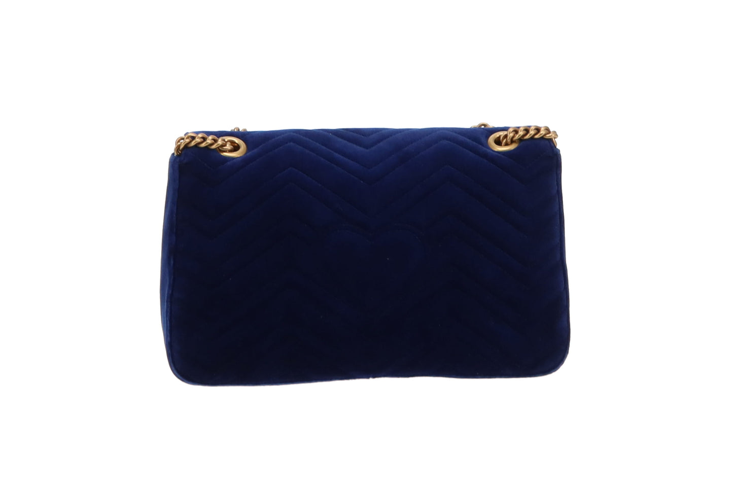 Gucci Blue Velvet GHW Medium Marmont Flap Bag