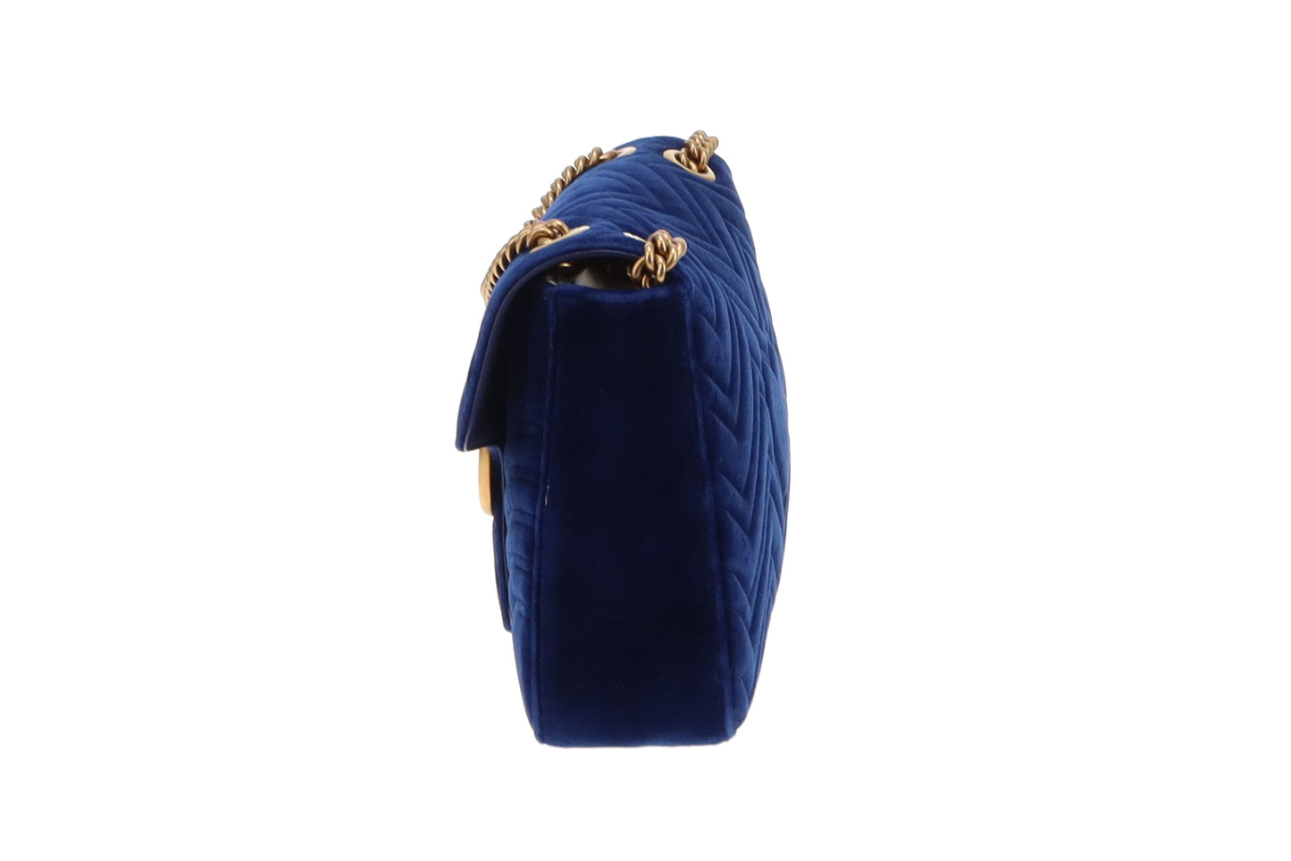 Gucci Blue Velvet GHW Medium Marmont Flap Bag