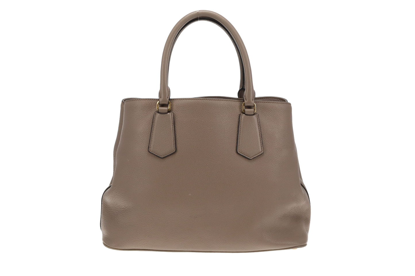 Prada Grey Leather Two Way Small Tote Bag