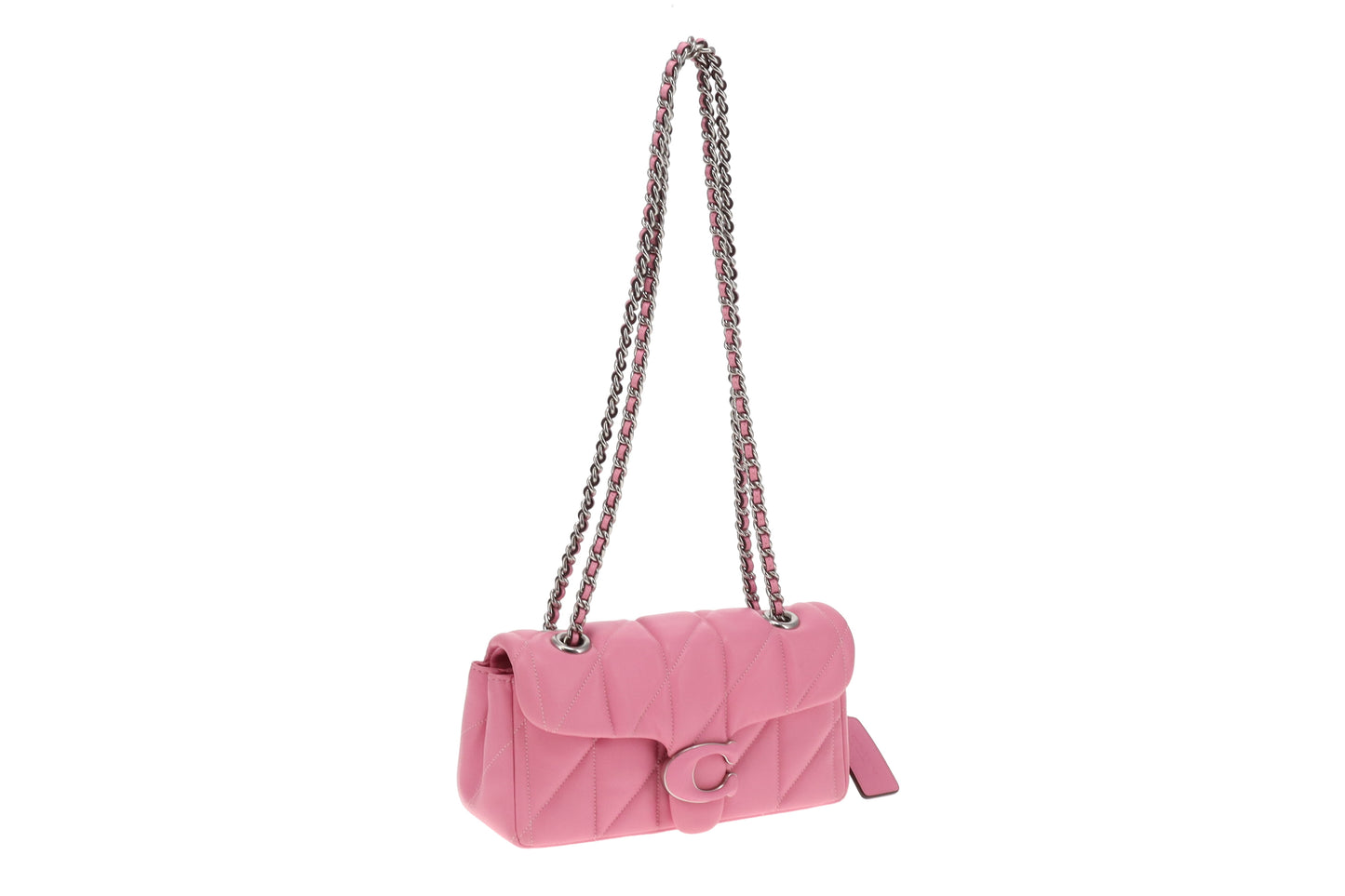 Coach Candy Pink Quilted Leather Tabby Chain Shoulder Bag