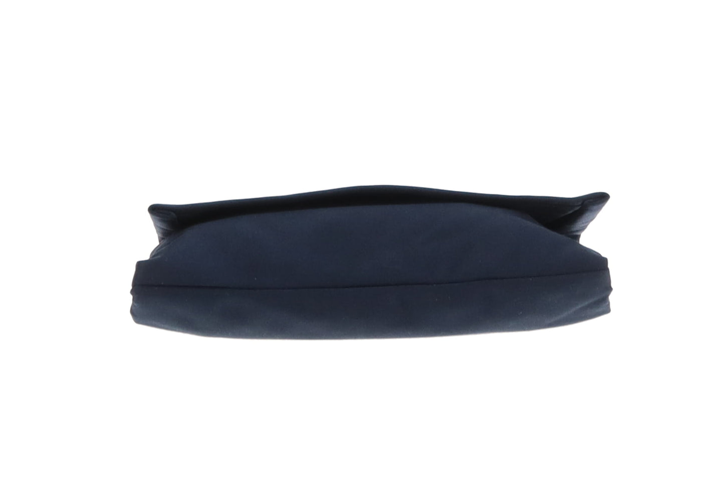 Prada Navy Blue Satin Flap Clutch on Strap