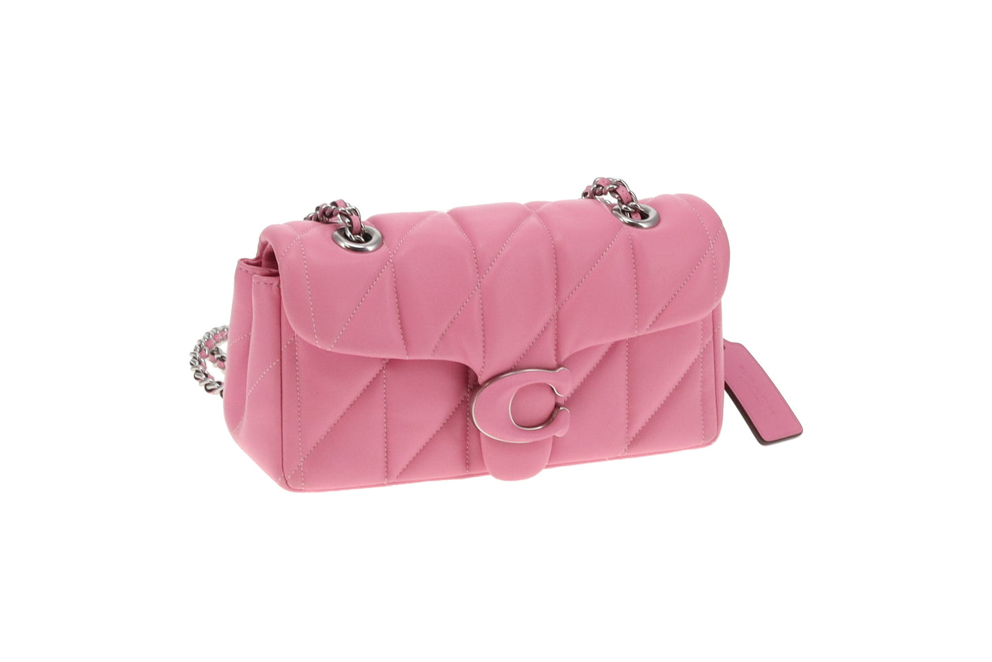 Coach Candy Pink Quilted Leather Tabby Chain Shoulder Bag