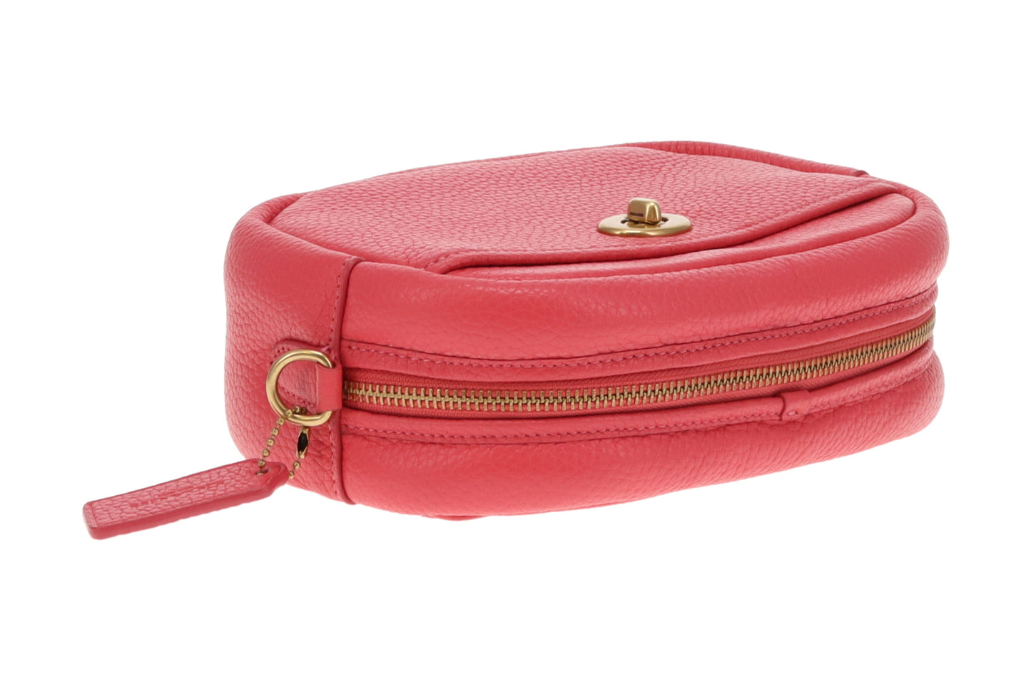 Coach Petunia Pink Pebbled Leather Camera Bag with 2x Straps