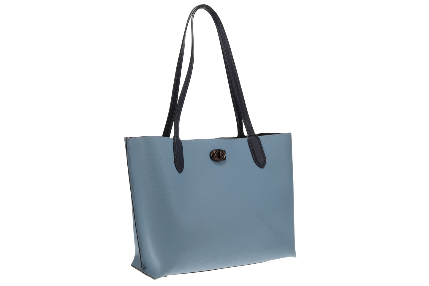 Coach Blue Leather Signature Interior Willow Tote