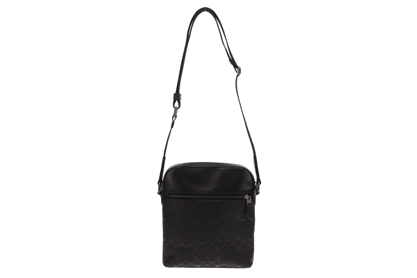 Coach All Black Signature Leather Messenger