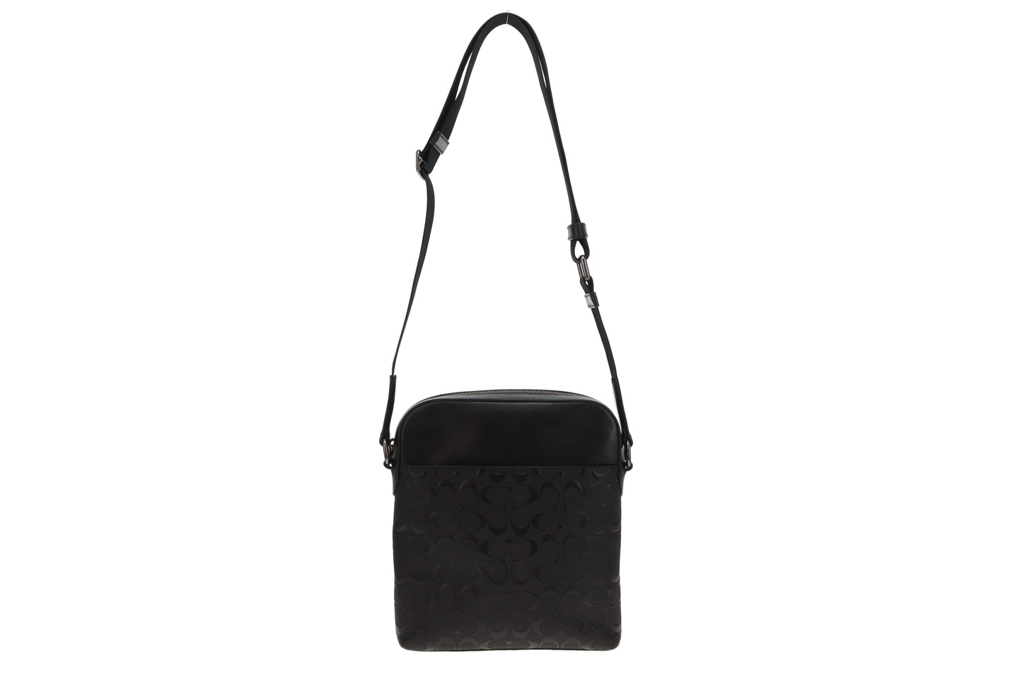 Coach All Black Signature Leather Messenger