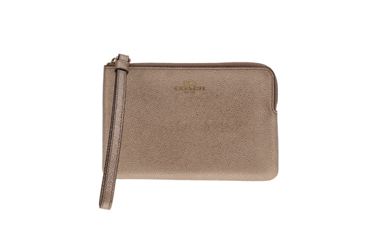 Coach Gold Leather Wristlet