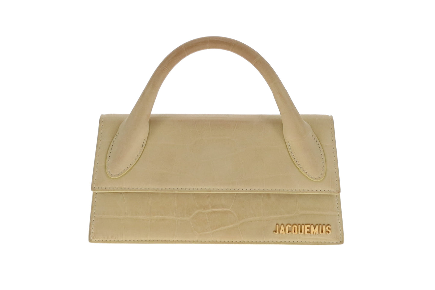 Jacquemus Pale Yellow Croc Embossed Le Chiquito Long