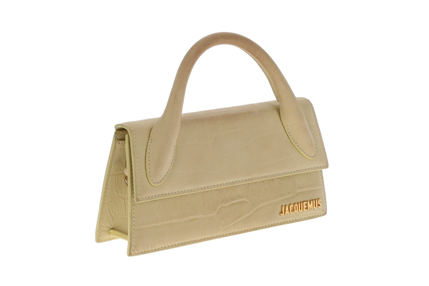 Jacquemus Pale Yellow Croc Embossed Le Chiquito Long