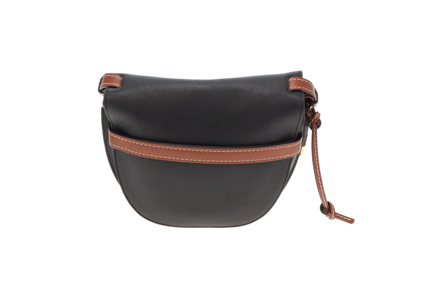 Loewe Small Gate In Soft Black Calfskin & Pecan