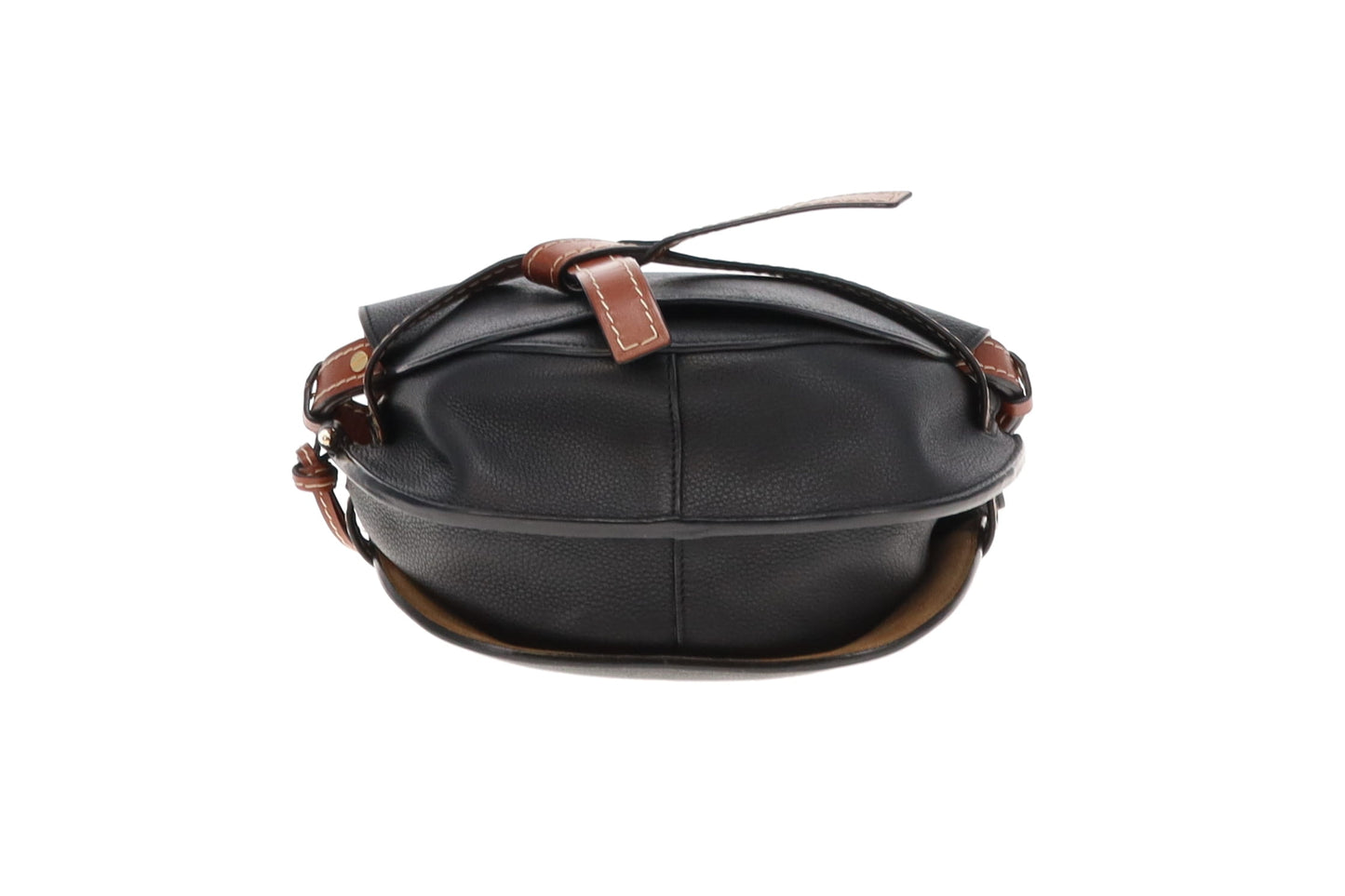 Loewe Small Gate In Soft Black Calfskin & Pecan