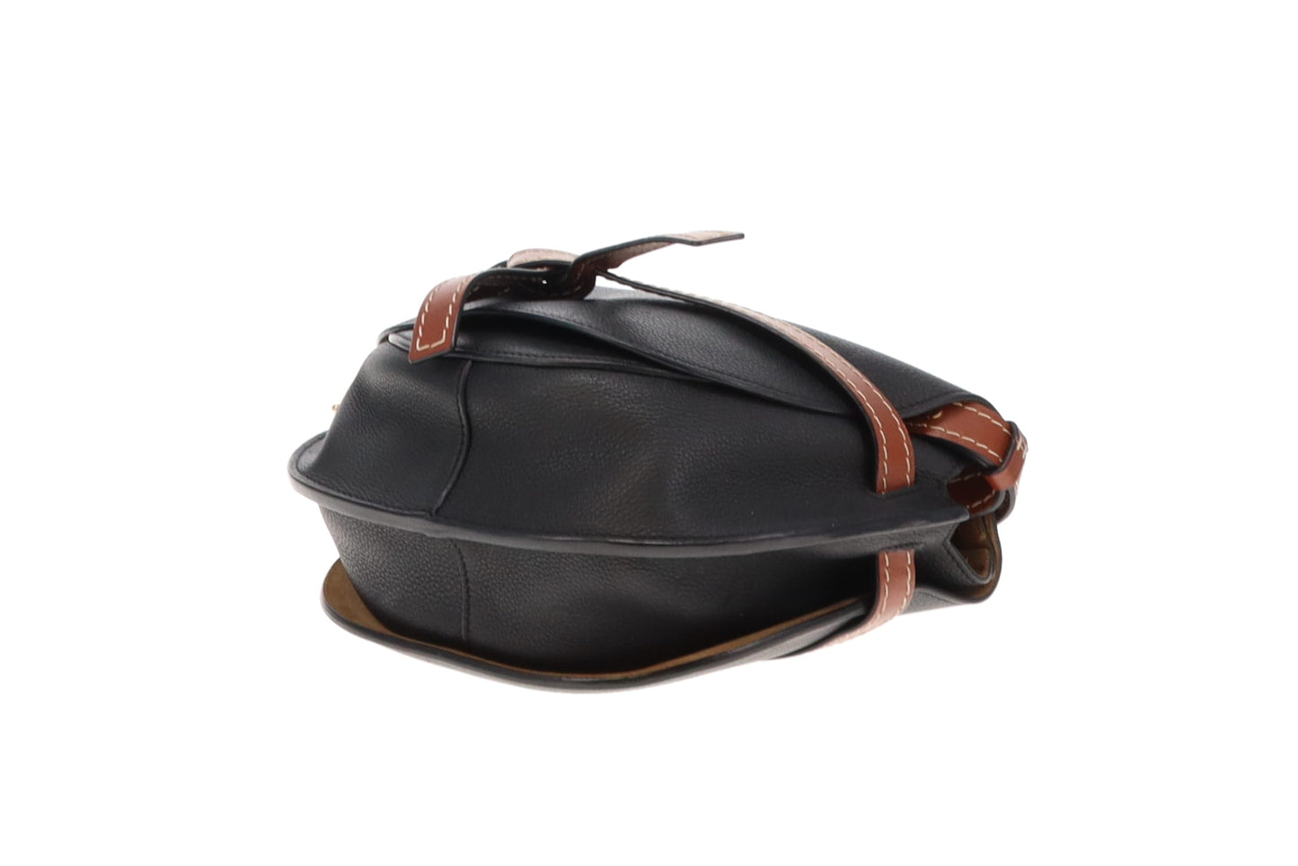 Loewe Small Gate In Soft Black Calfskin & Pecan