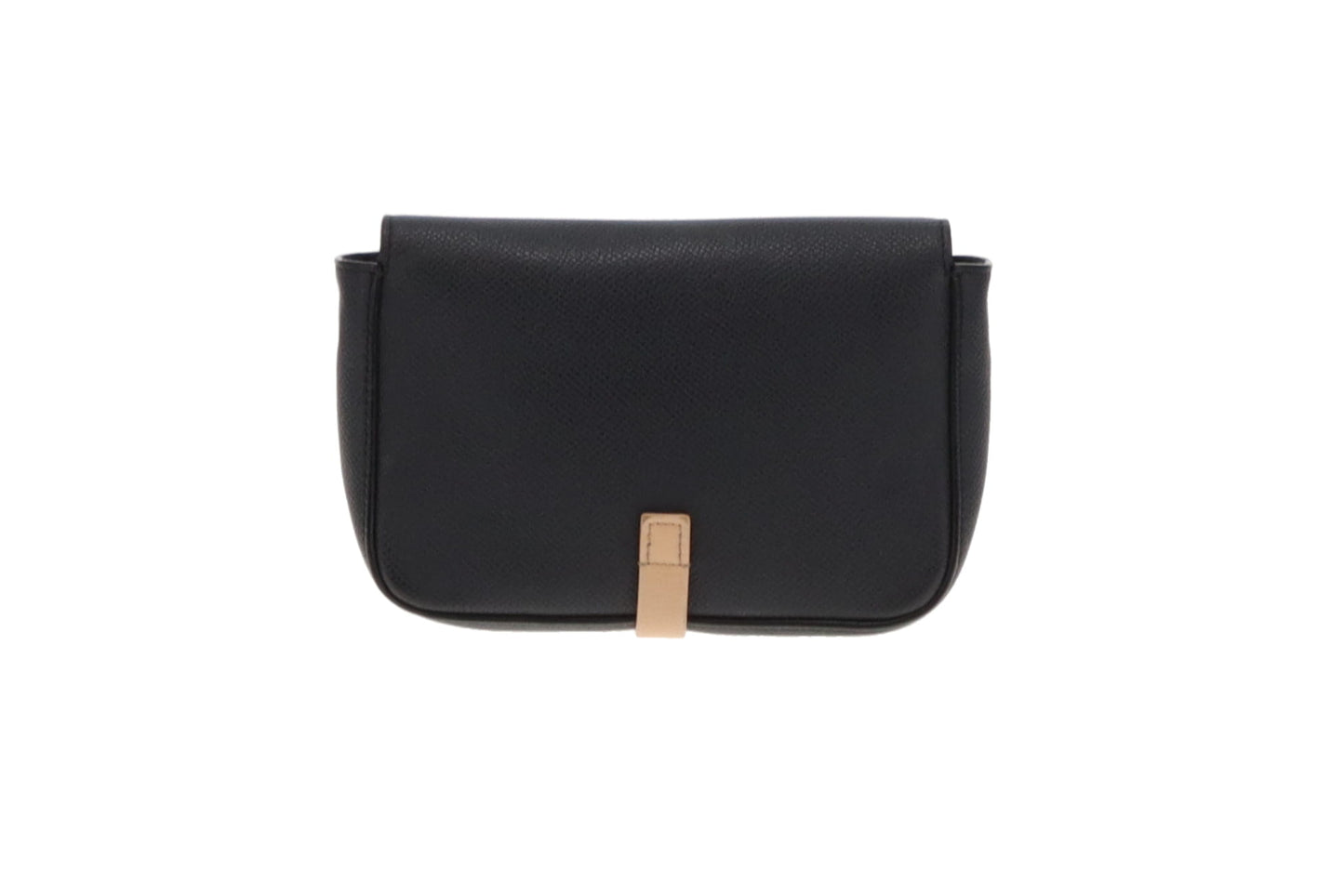 Celine Navy and Tan Leather Strap Clutch