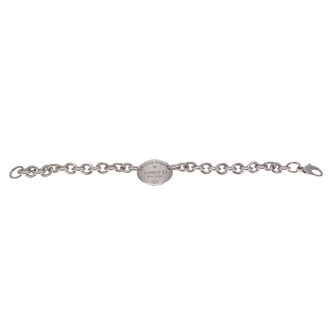 Tiffany & Co Sterling Silver RTT Oval Tag Bracelet