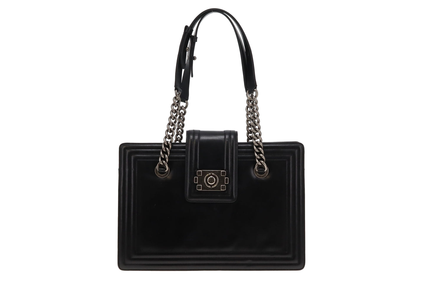 Chanel 2011 Reverso Boy Tote In Glazed Calfskin