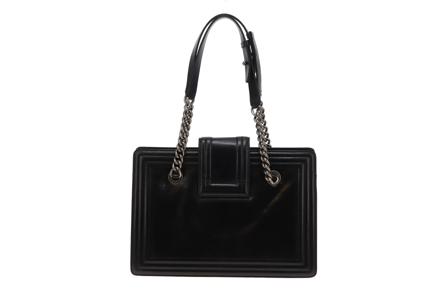 Chanel 2011 Reverso Boy Tote In Glazed Calfskin