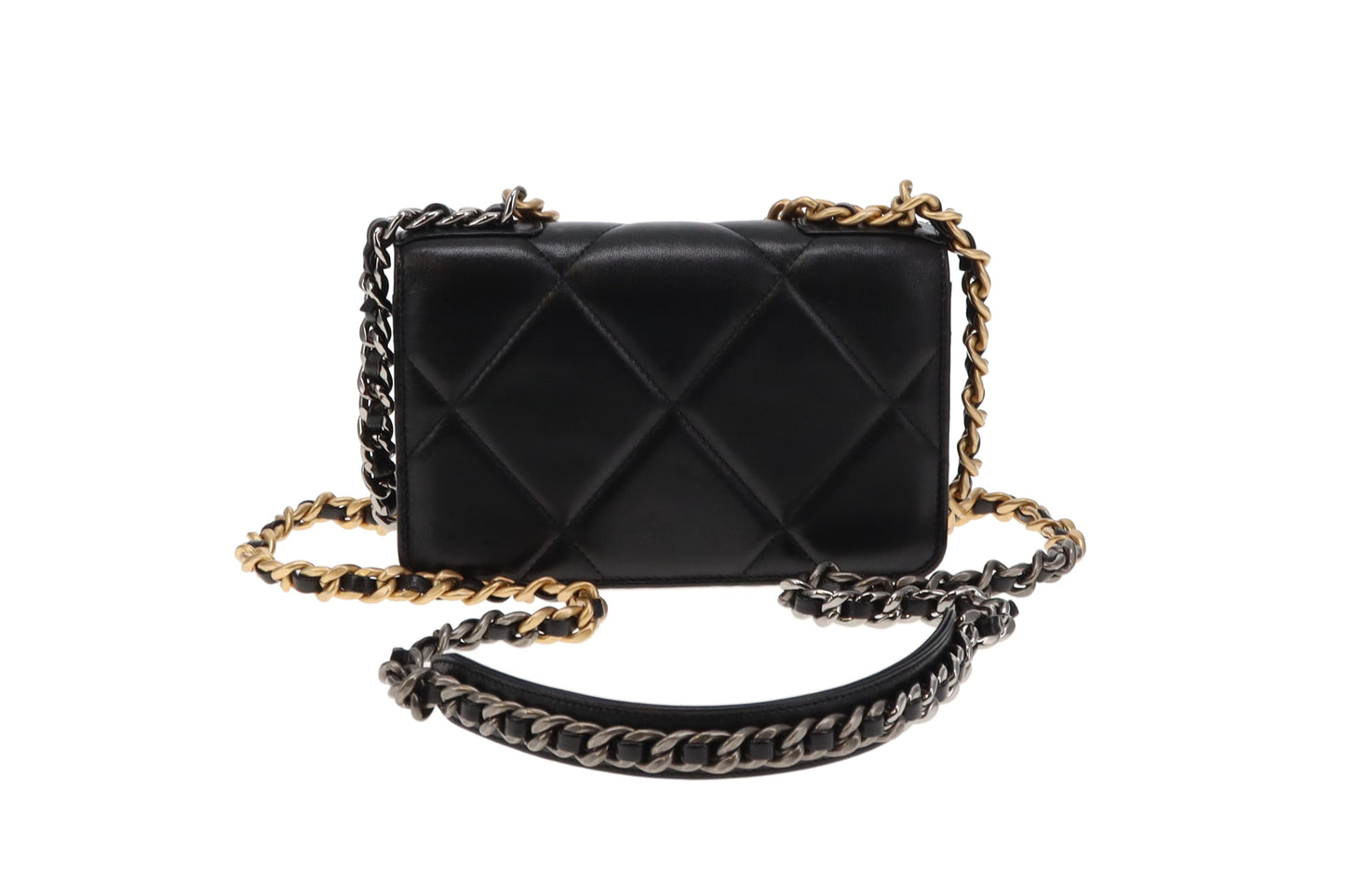 Chanel 19 Wallet On Chain Black Shiny Lambskin Mixed Tone Hardware RRP €3900