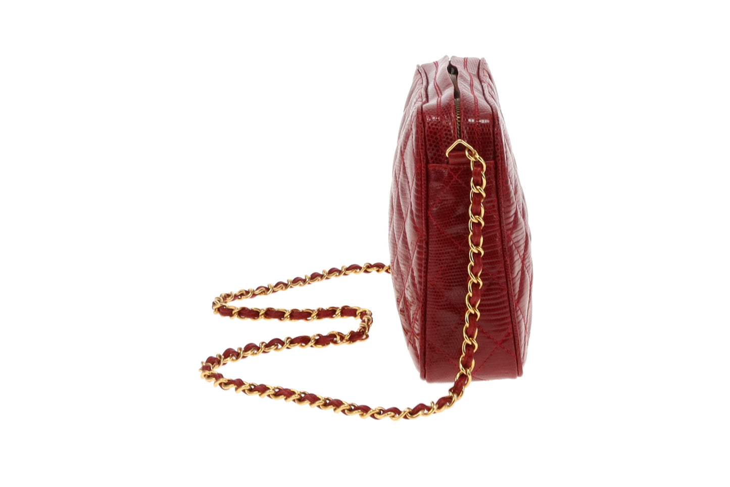 Chanel Vintage Red Coated Caviar Camera Bag With Tassel 1986/88