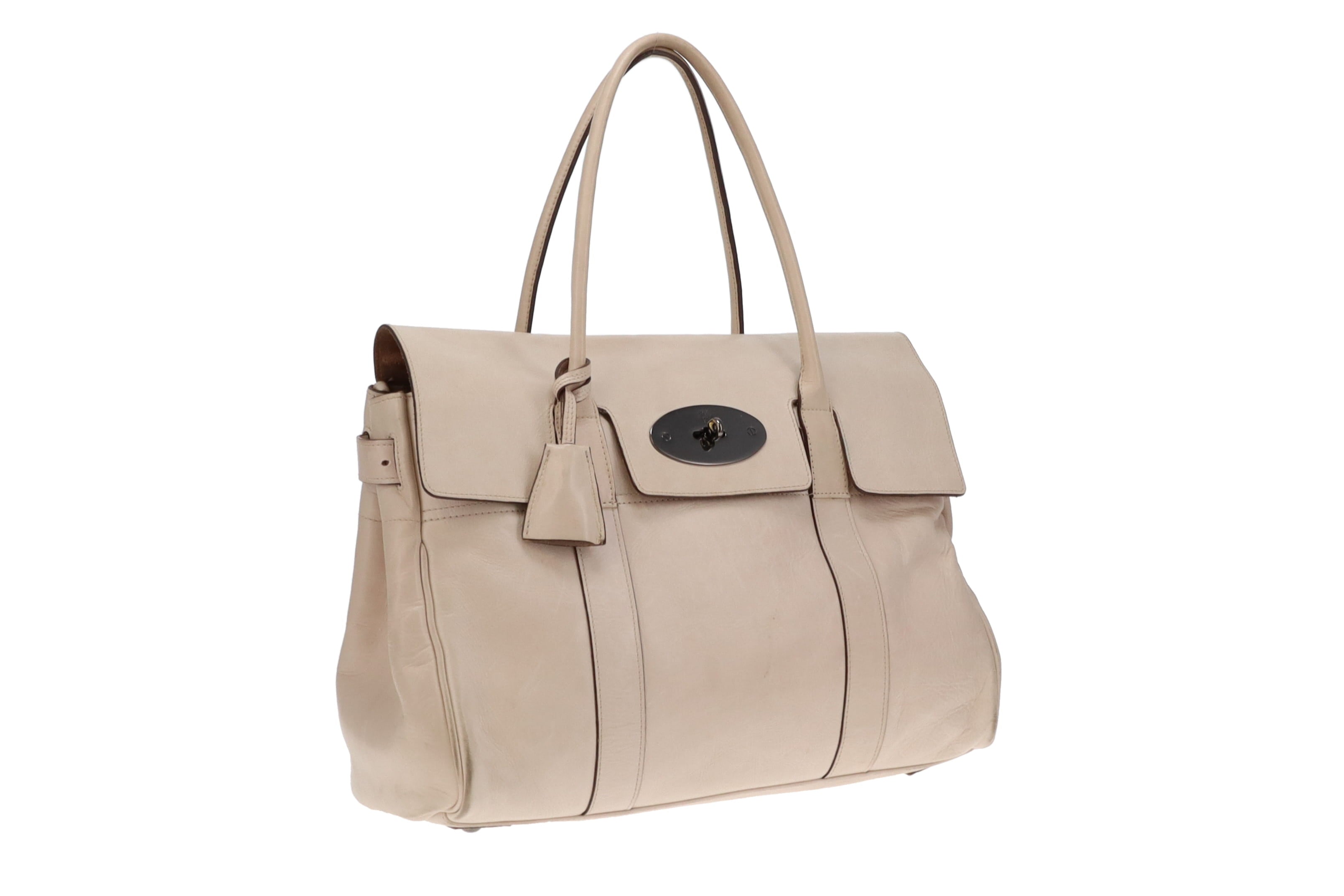 Beige bayswater pebbled leather bag on sale